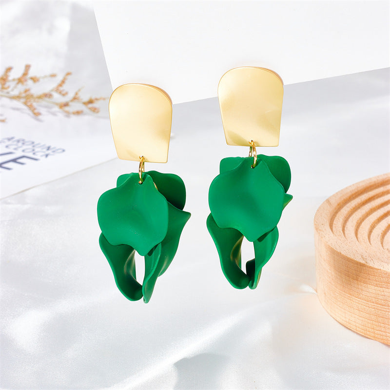 Women's Korean Style Fashionable Temperament Petal Leaf Rings