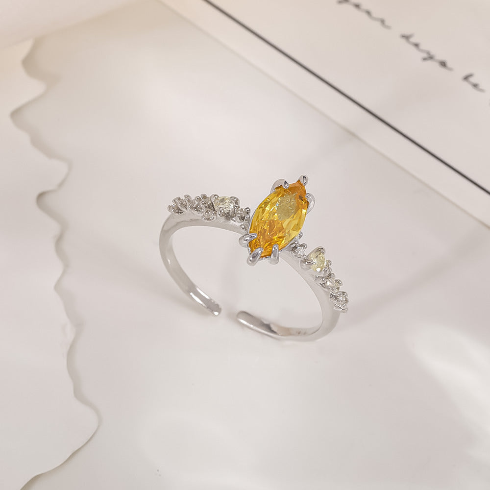 Women's Open-end Zircon Fashionable Classy Simple Cold Feeling Goddess Rings