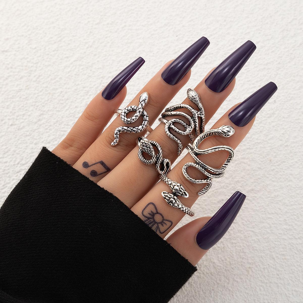 Women's Personalized Retro Snake Animal Variety Of Rings