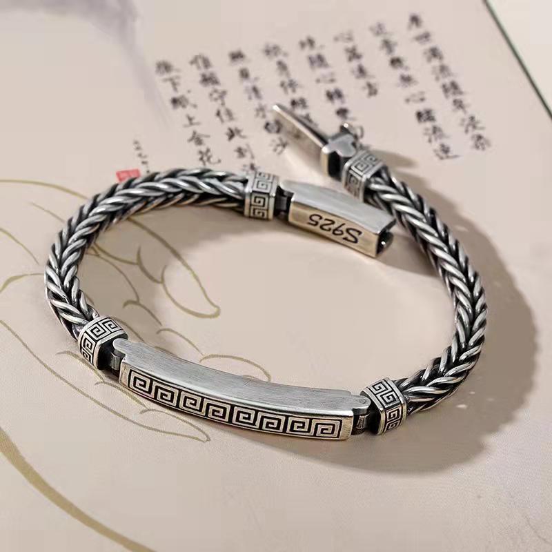 Men's Pattern Bolt Sier-plated For Trend Creative Bracelets