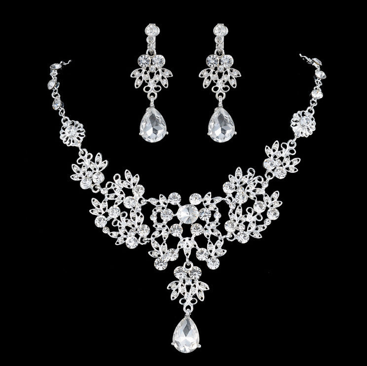 Women's Suite Splendid Diamond Geometric Crystal Flowers Jewelry Set