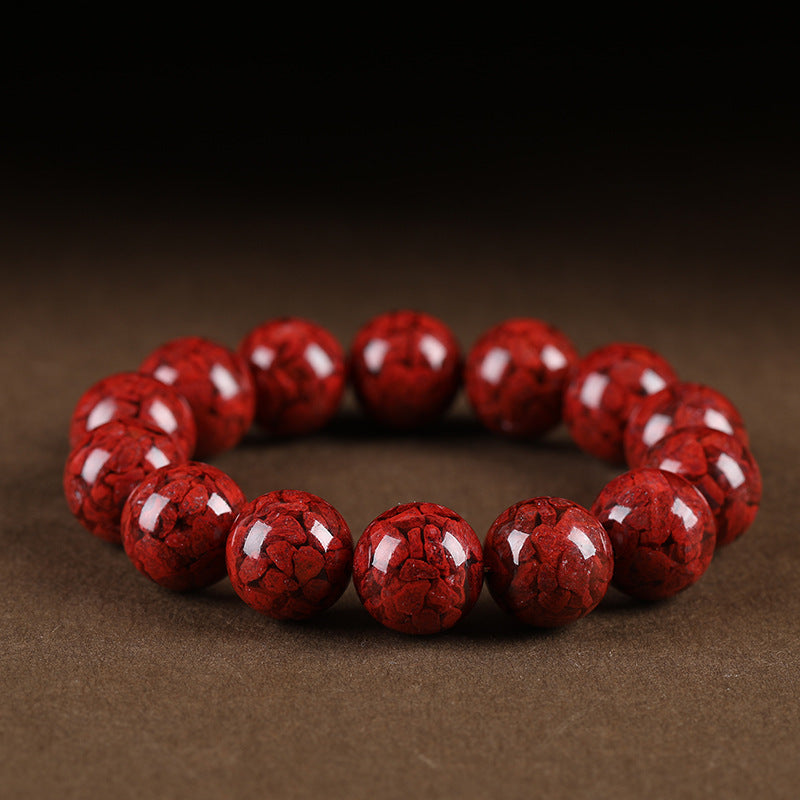 Cinnabar Particles Transparent Scattered Beads Pressing Bracelets