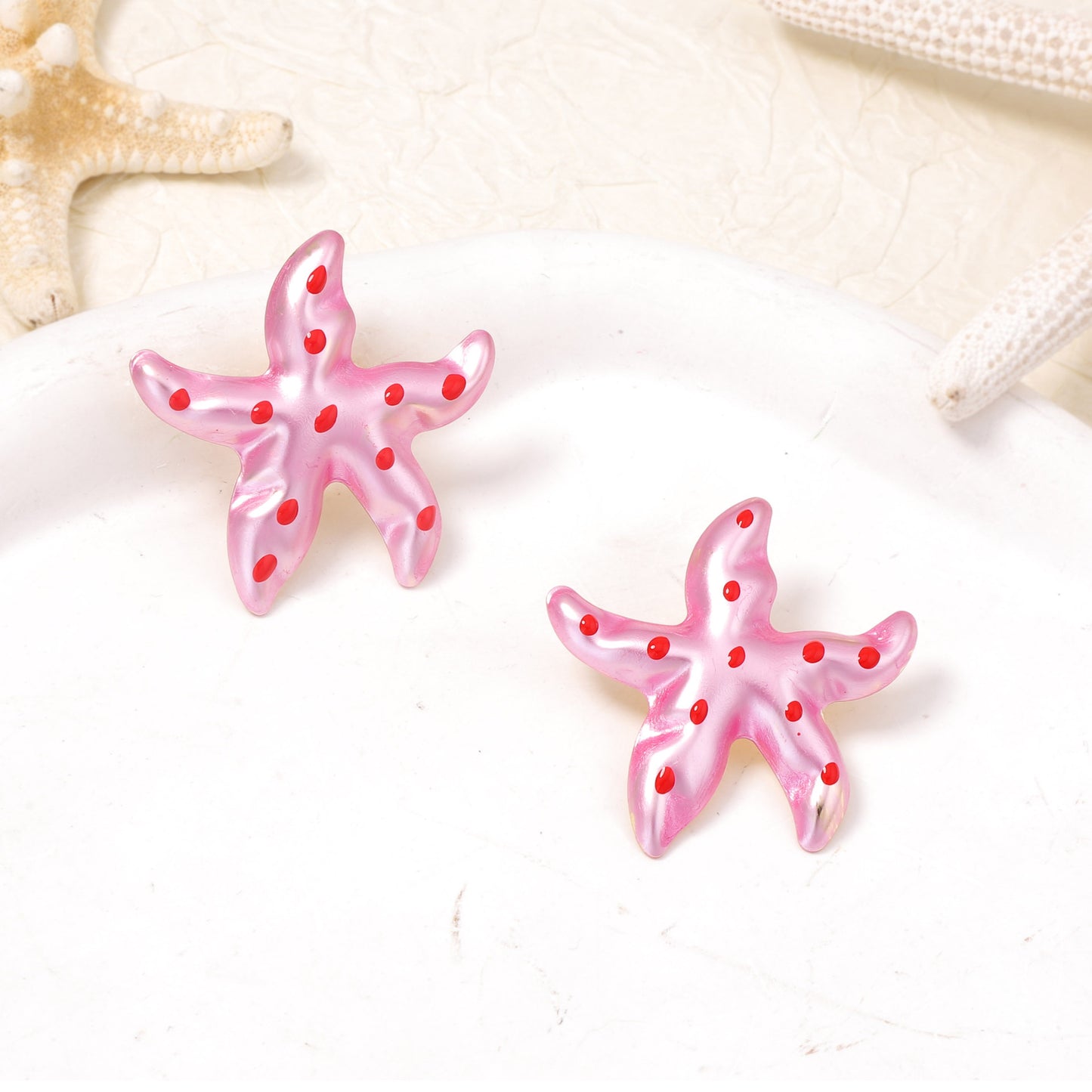Fashion Trendy Ocean Casual Style Metal Geometry Starfish Five-pointed Star Earrings
