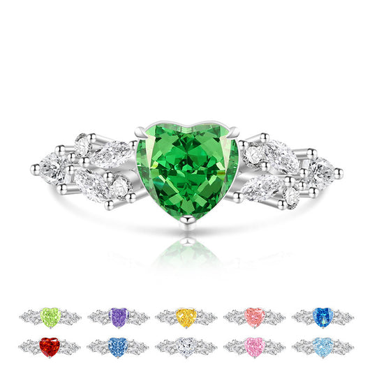 Love Heart-shaped Super Flash High Carbon Diamond Fashion Rings