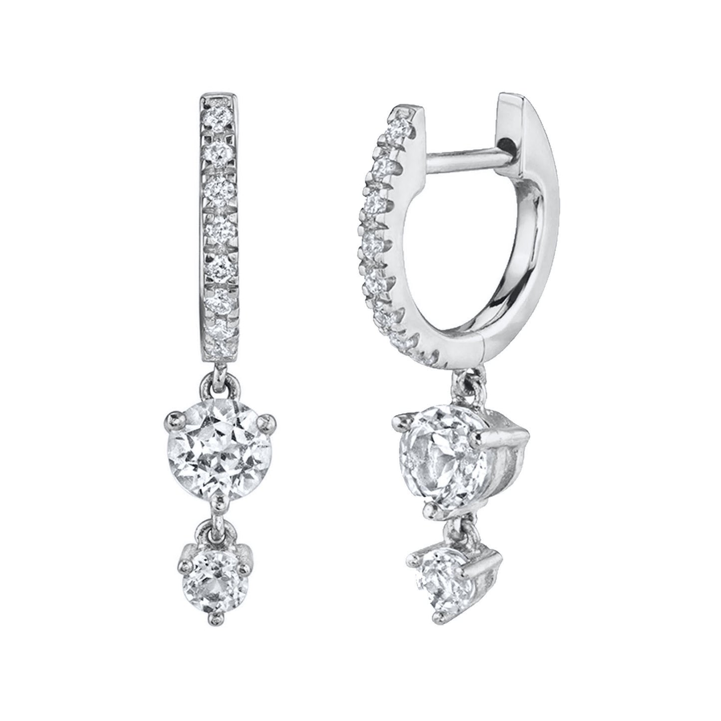 French Entry Lux Geometric Inlaid White Diamond Simple Rings