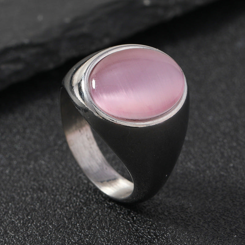 Gem Light Luxury High-grade Vintage Stainless Rings