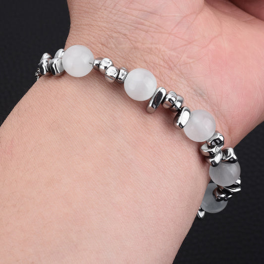 Women's & Men's Steel Cat Eye Hematite Hand Beading Bracelets