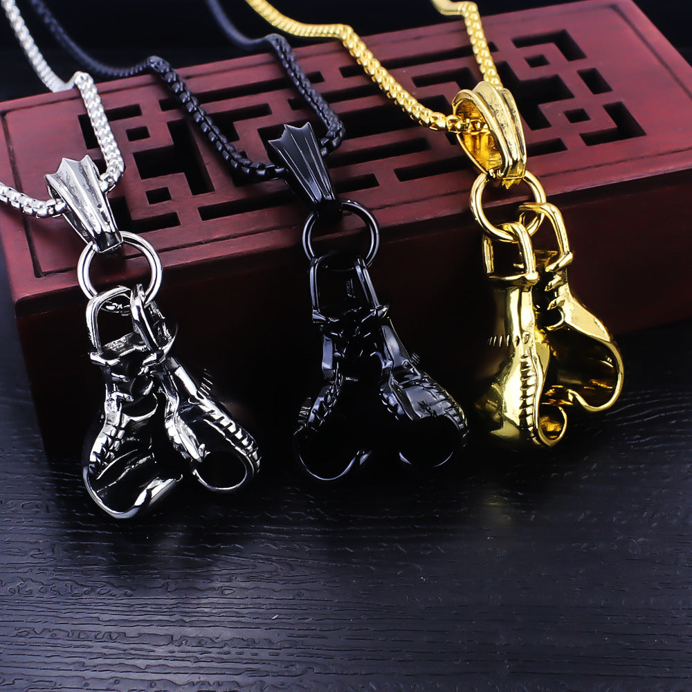 Men's Stainless Steel Boxing Physical Picture Domineering Necklace