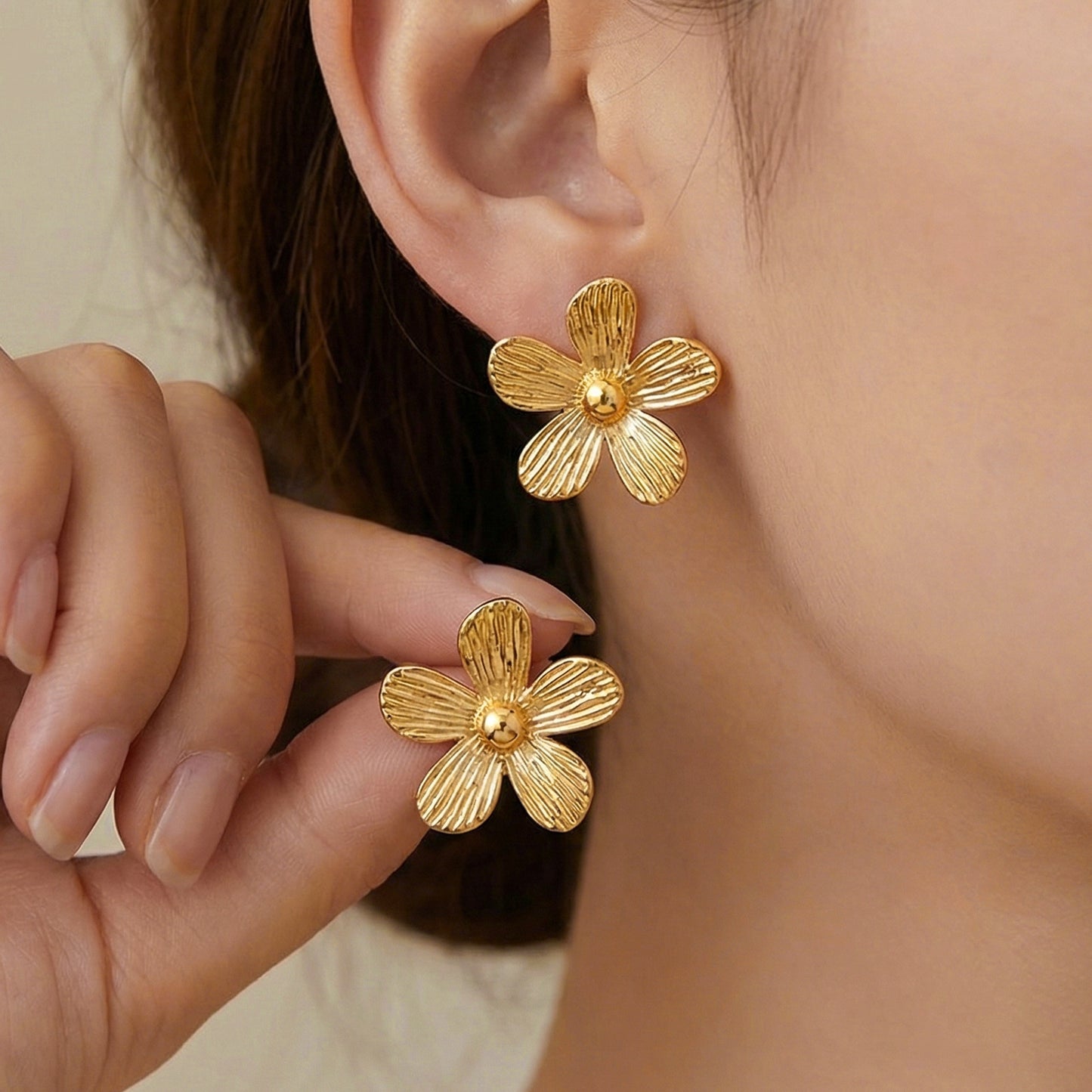 High-grade Stainless Steel Geometric Irregular Ear Stud Earrings