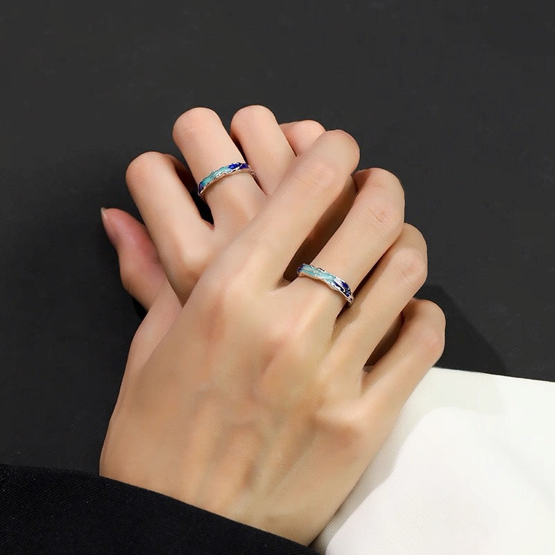 Women's & Men's Aurora Couple Design High-grade Light Luxury Gift For Valentine's Day Rings