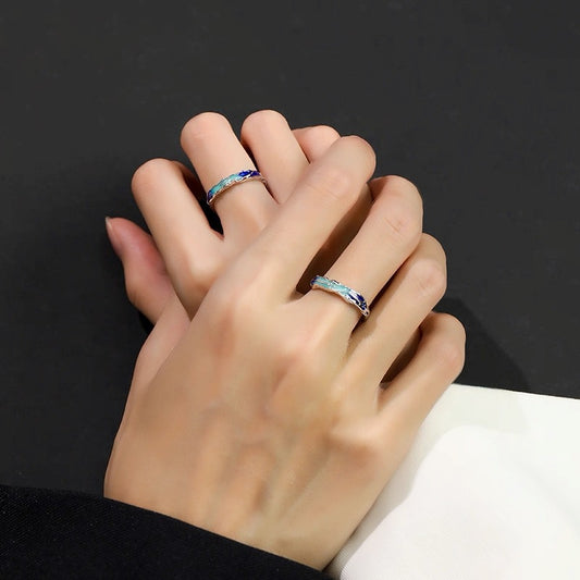 Women's & Men's Aurora Couple Design High-grade Light Luxury Gift For Valentine's Day Rings