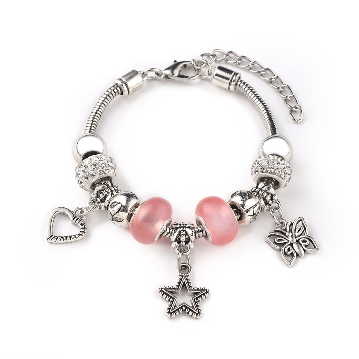 Glass Bead Small Elephant Lucky Tree Retro Transparent Bracelet