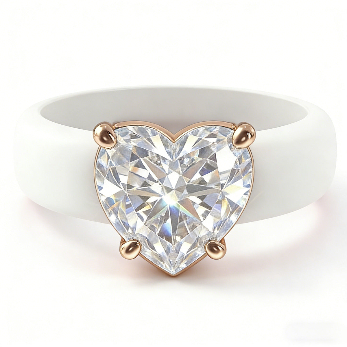 Light Luxury Square Zircon Silica Gel Twin Niche Ring