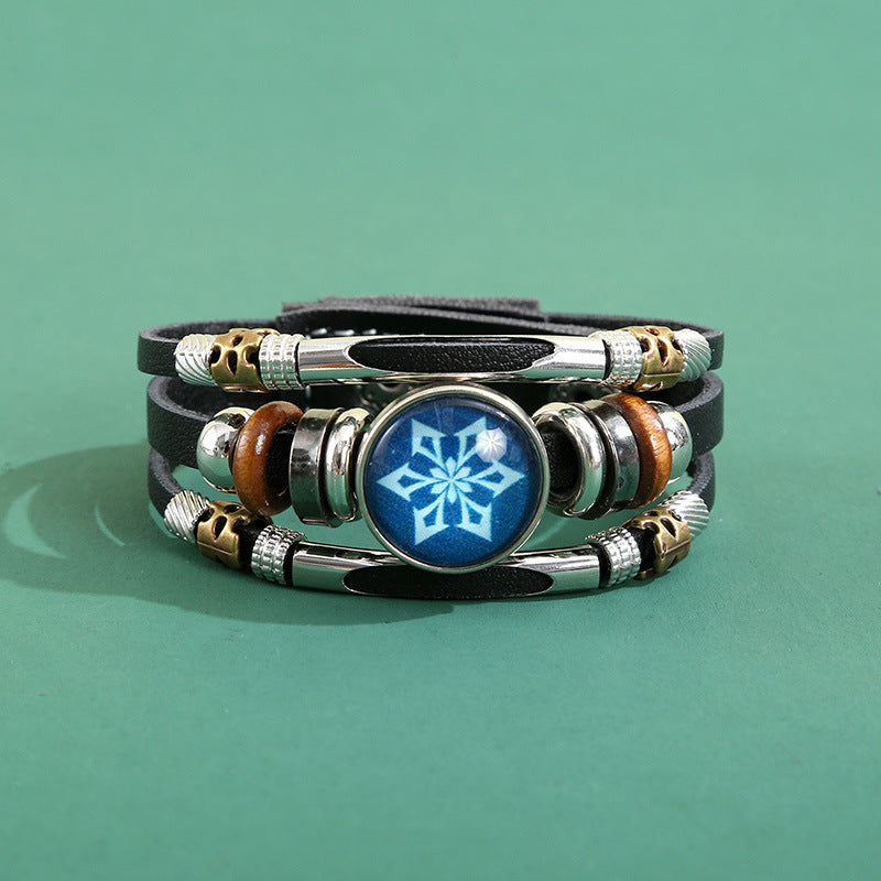 Men's Korean Element Luminous Fashion Alloy Snap Button Bracelet