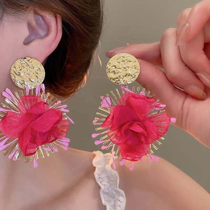 Seaside Vacation Style Flower Tassel Female Atmosphere Fairy Beaded Rings