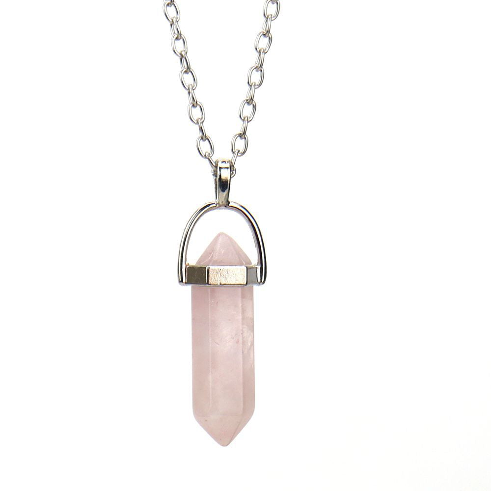 Agate Synthetic Crystal Hexagon Prism Soul Pendants