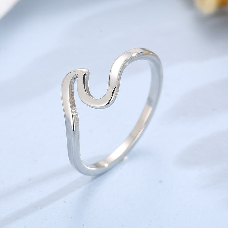 Wave Simple Female Fashion Geometric Shape Rings