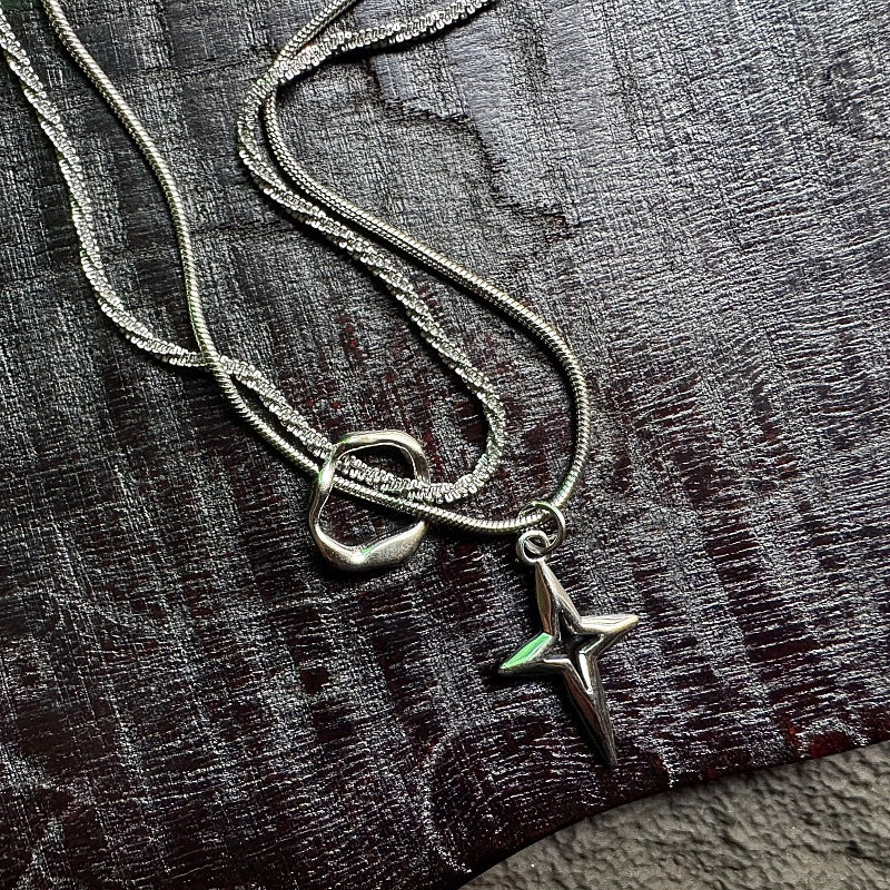 Women's & Men's Gager Stainless Steel Simple Star Design Clavicle Chain Pendants