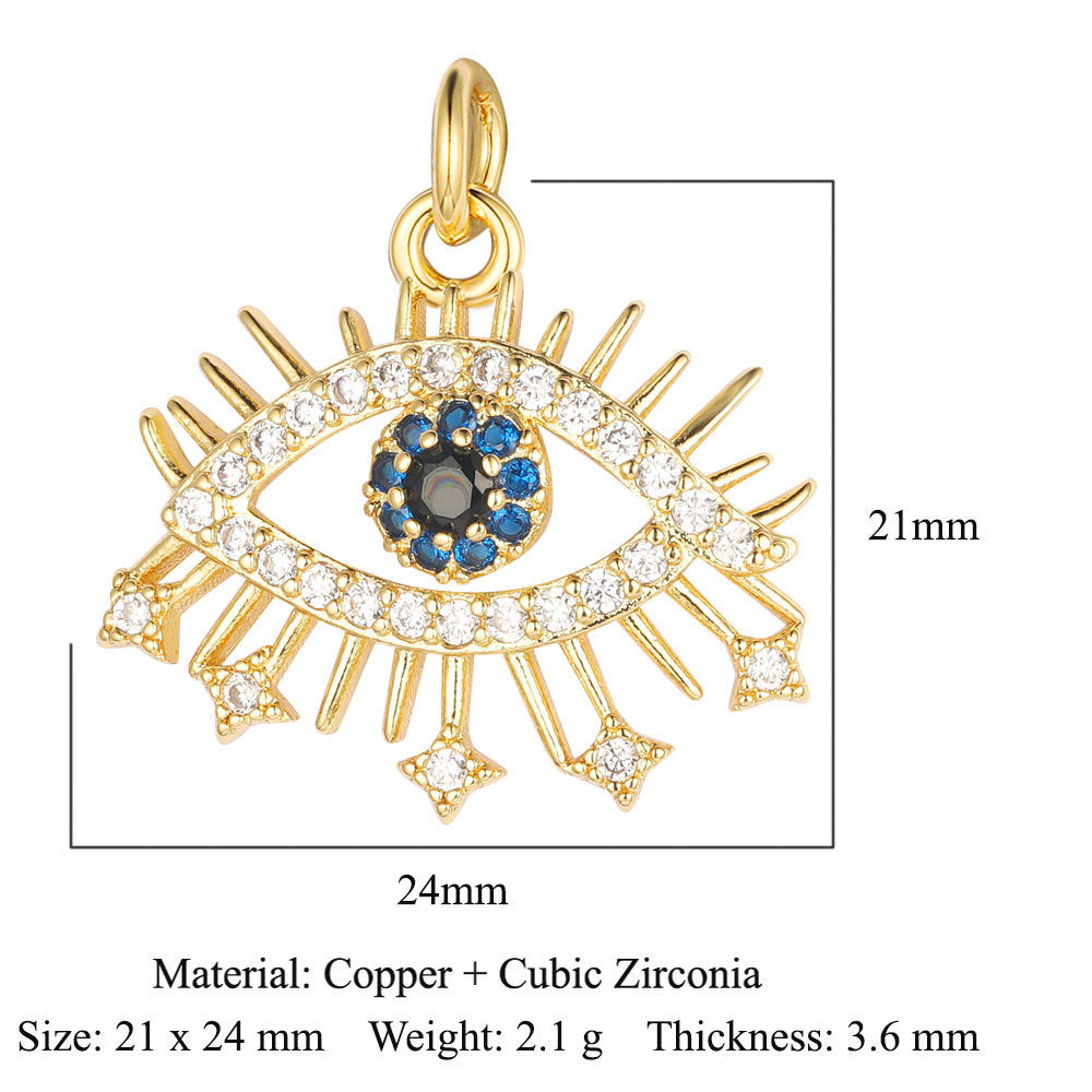 Devil's Eye Copper Zircon Ornament Accessories Pendants