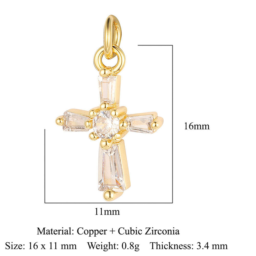 Cross Virgin Copper Zircon Peace Sign Ornament Pendants