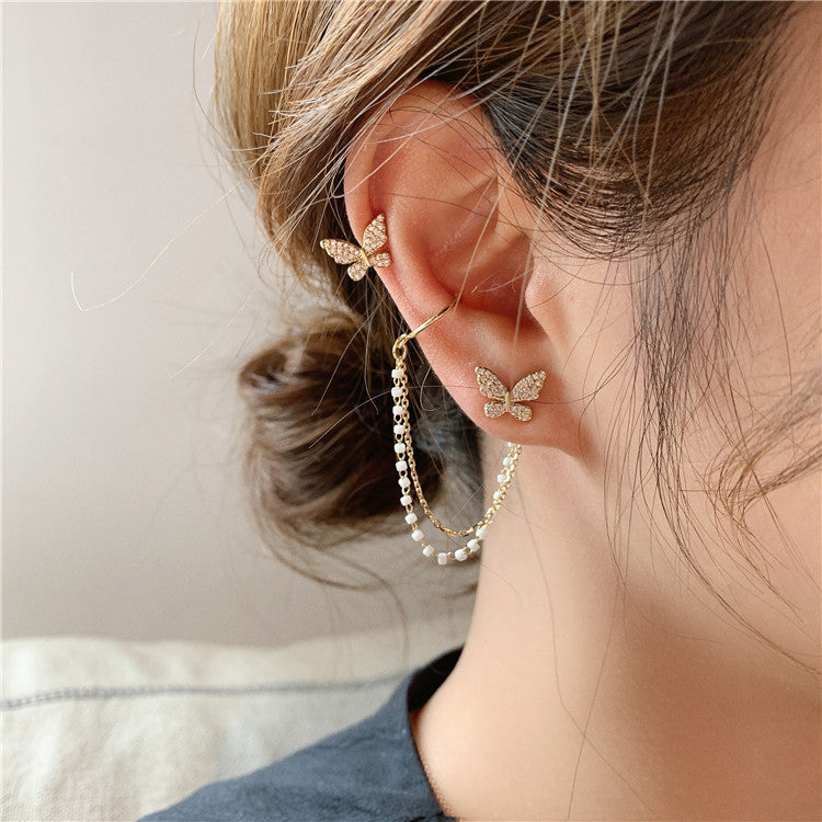 Ear Clips Sweet Light Luxury Fashionable Elegant High Sense Stud Earrings