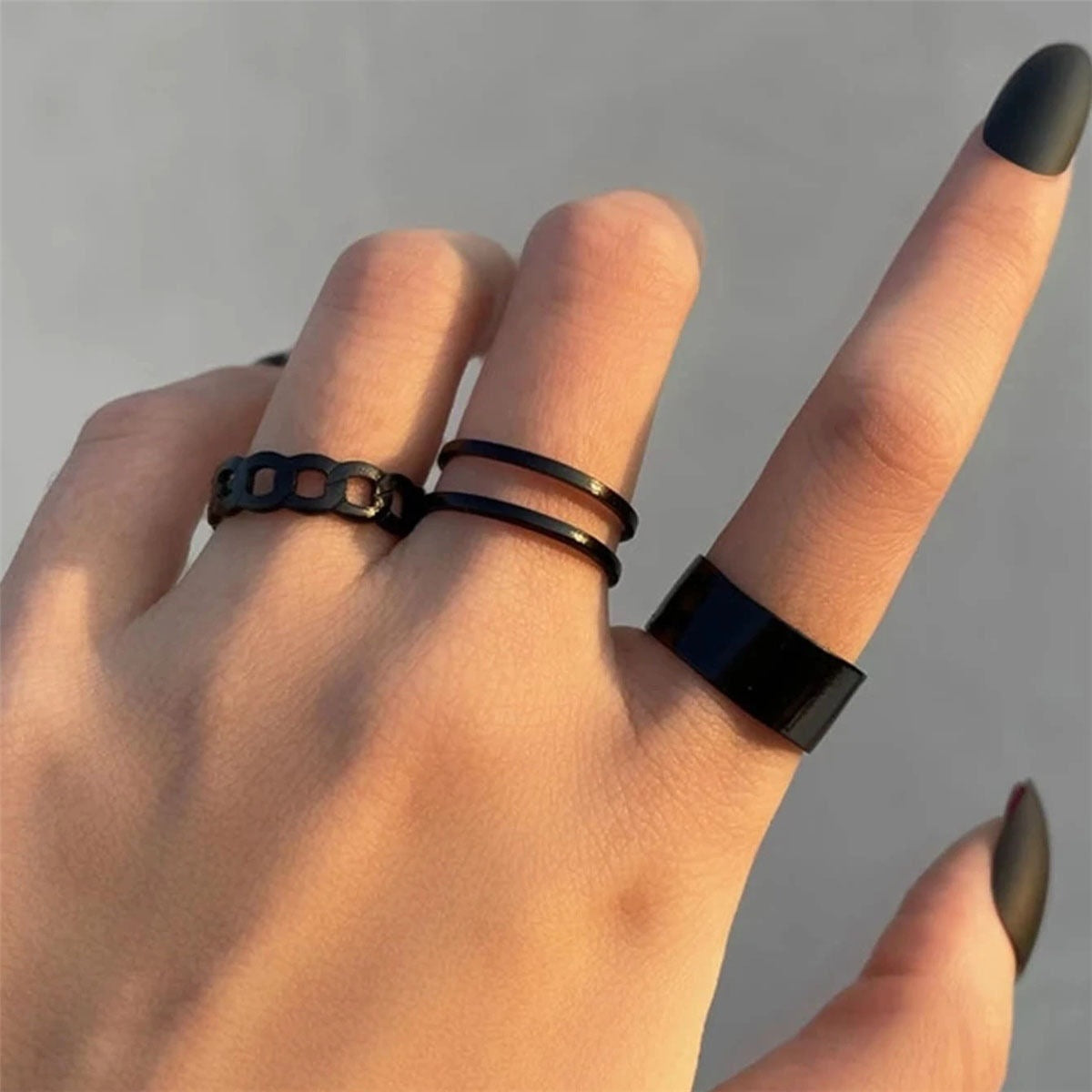 Women's Retro Style Three-piece Forefinger Joint Fashion Personality Rings