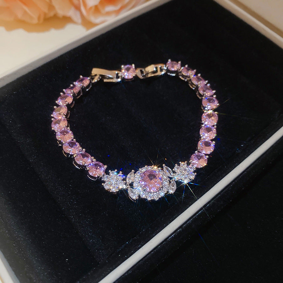 With Diamond Round Exquisite Fashion Retro Unique Design Light Luxury Bracelets