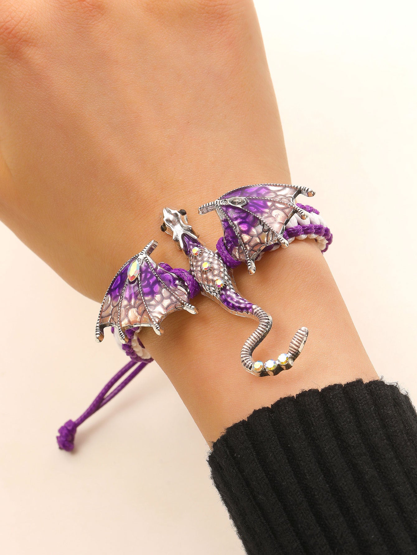 Men's Retro Colorful Oil Dragon Female Exaggerated Personalized Bracelet
