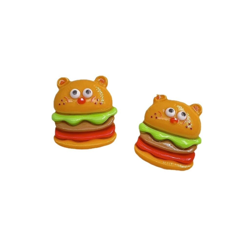 French Fries Burger Doll Cartoon Resin Jewelry Accessories