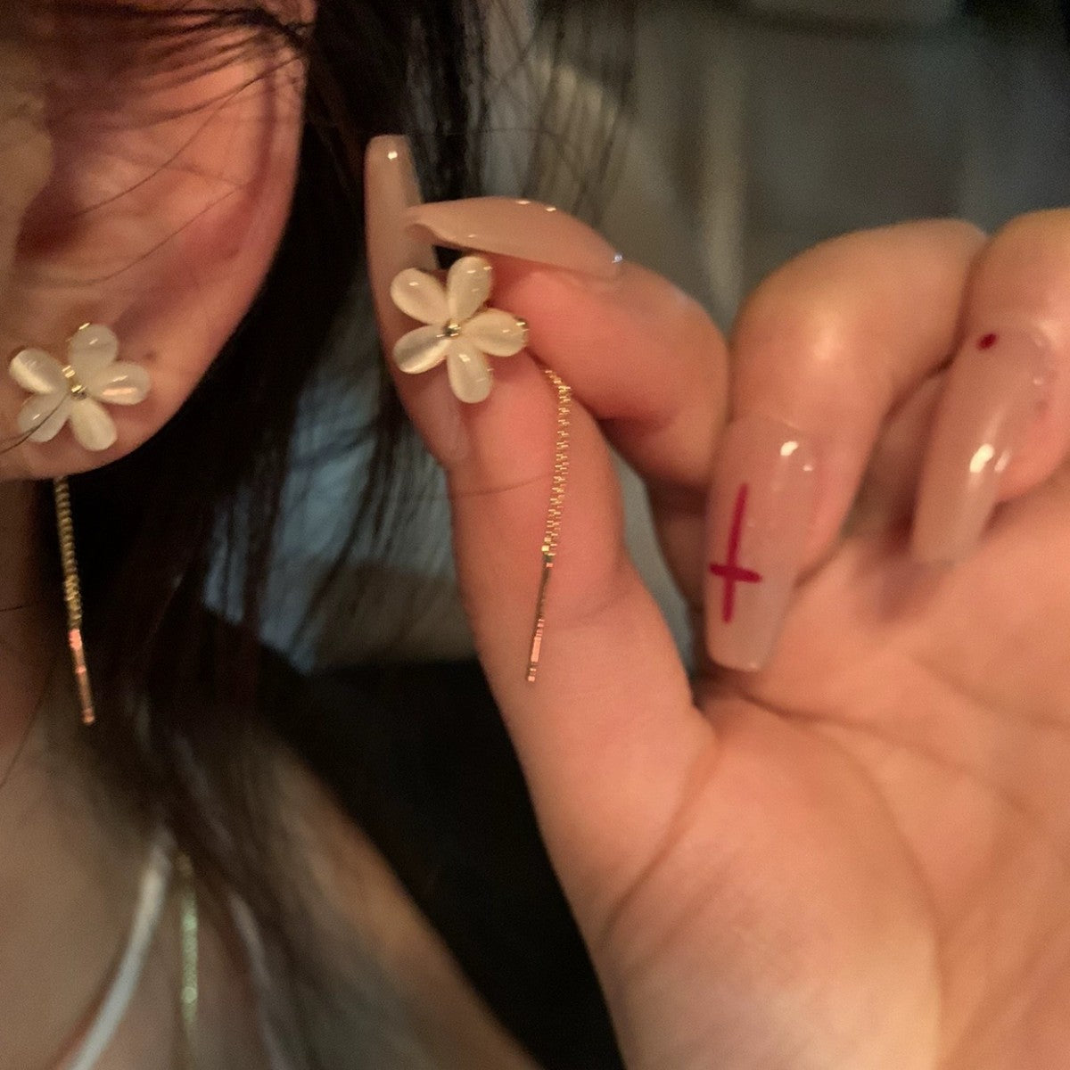 Women's Gentle Opal Tassel Light Luxury Design Rings