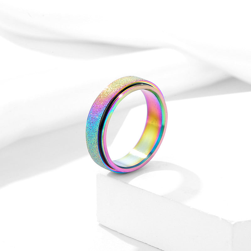 Colorful Pearl Sand Anxiety Useful Tool Rings