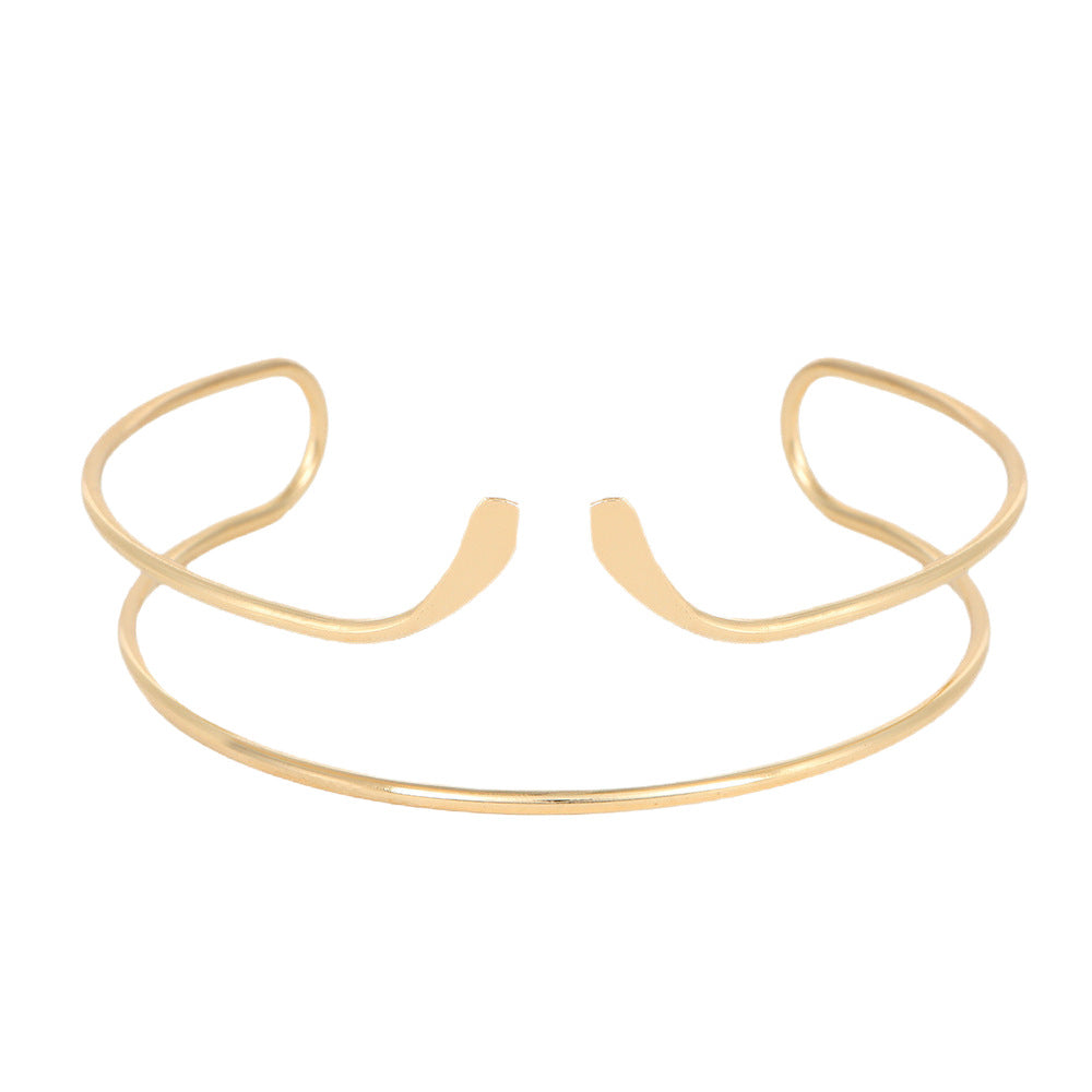Women's Upper Arm Golden Bride Open-ended Simple Bracelet