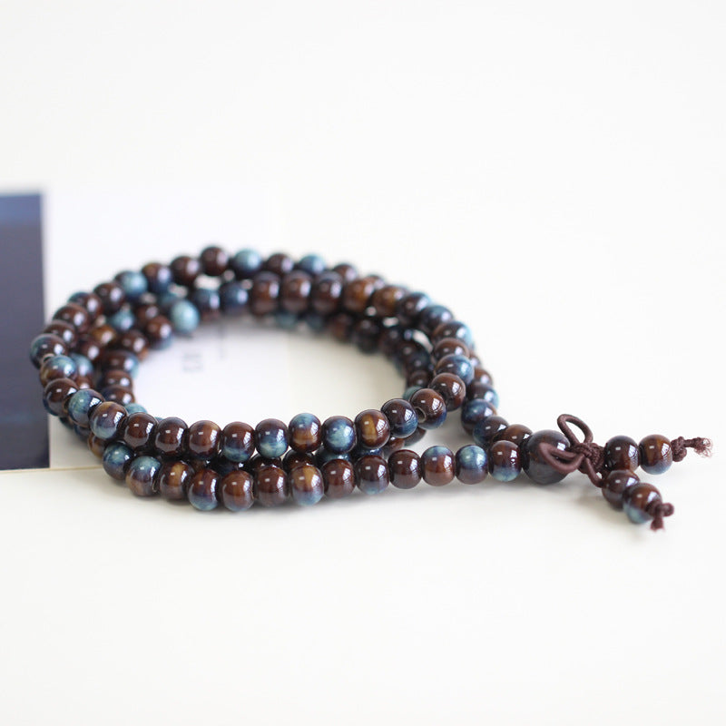 Women's & Men's Ethnic Style Ceramic Buddha Beads Long Bracelet