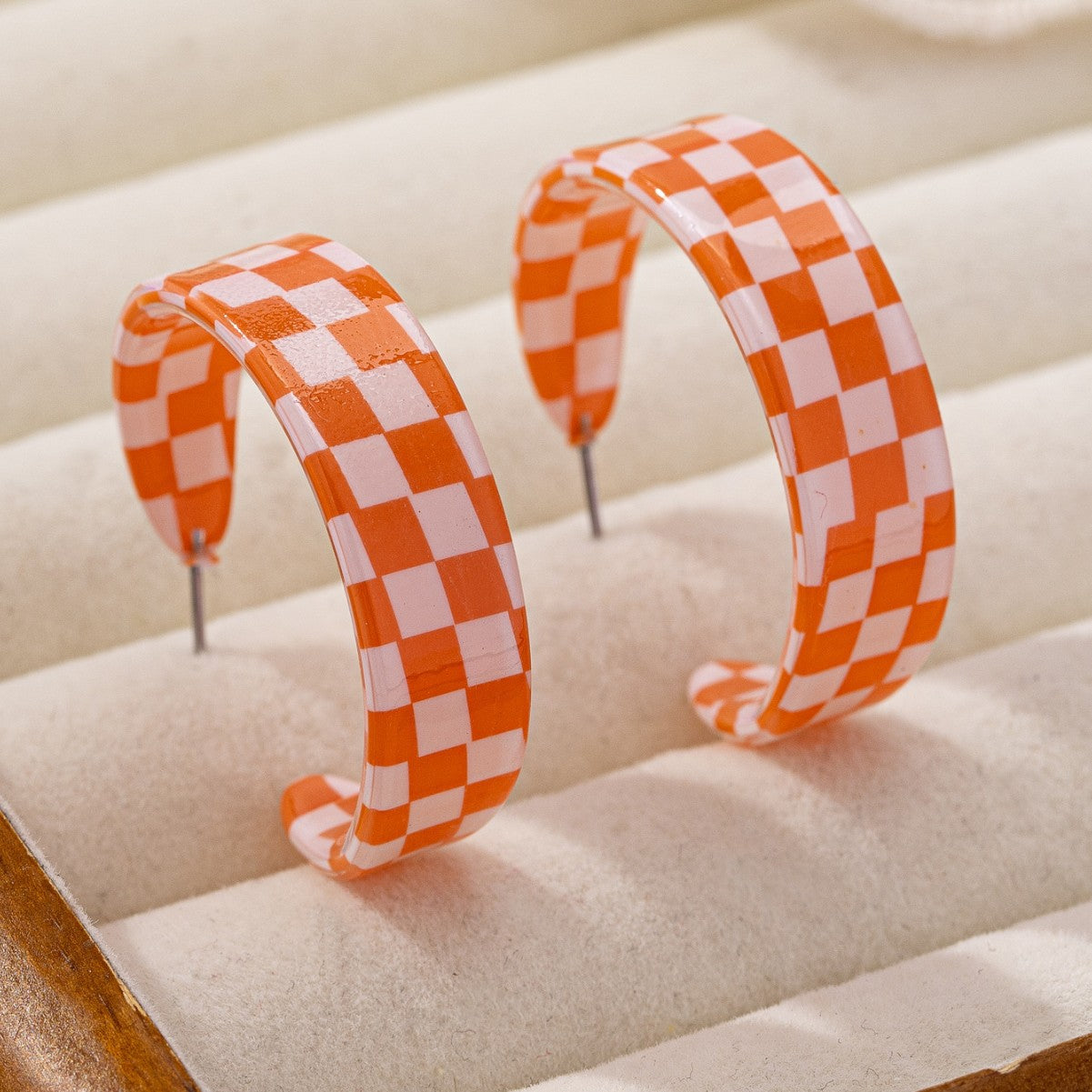Sier Needle Optional Fresh Plaid Shaped Elegant Acrylic Rings