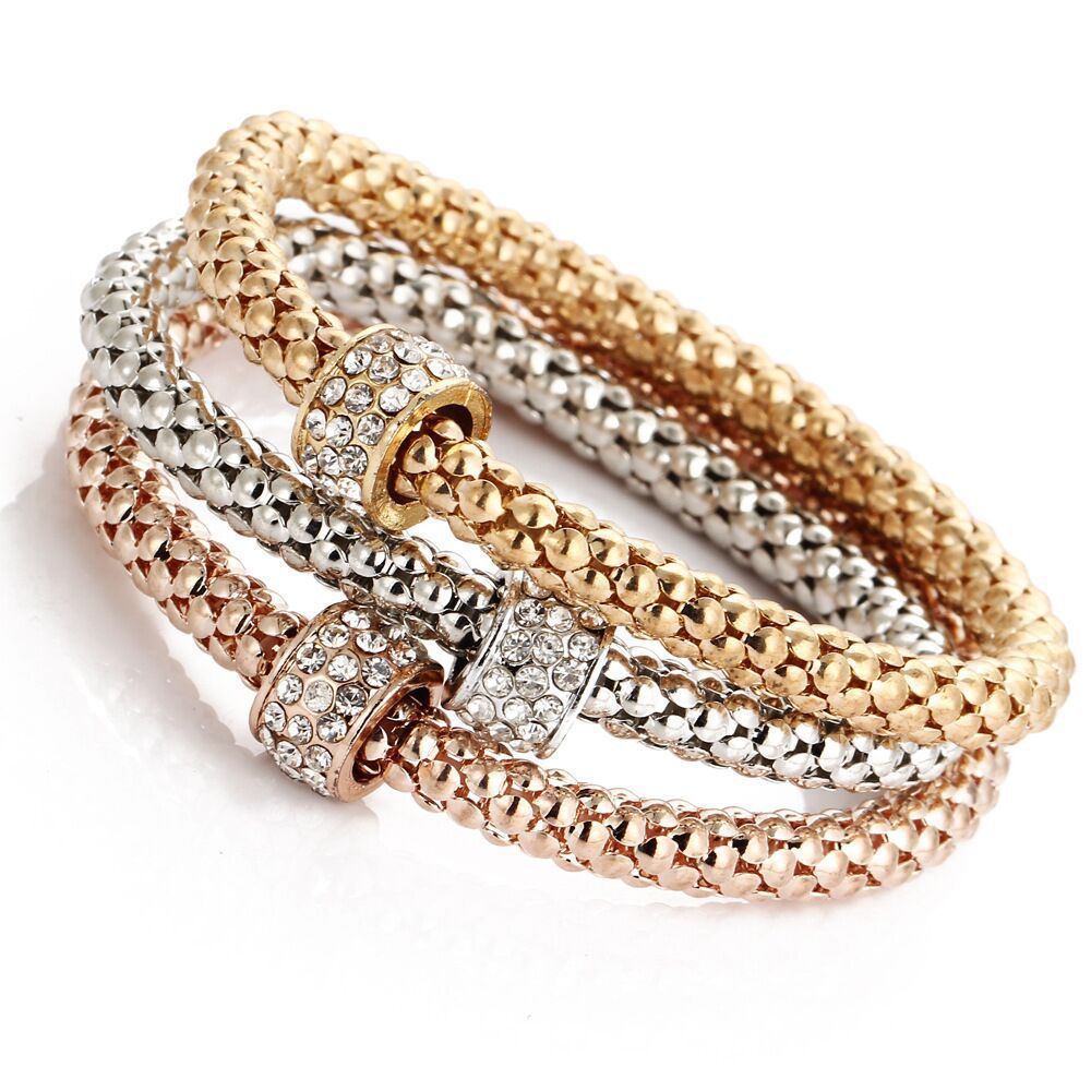 Women's Suit Stretch Popcorn Corn Chain Diamond Bracelets