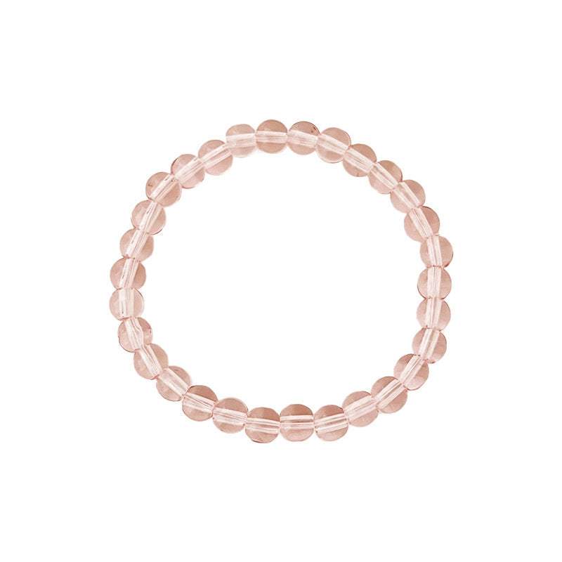 Women's Sweet Bubble Pink Ice Transparent Beaded Bracelet