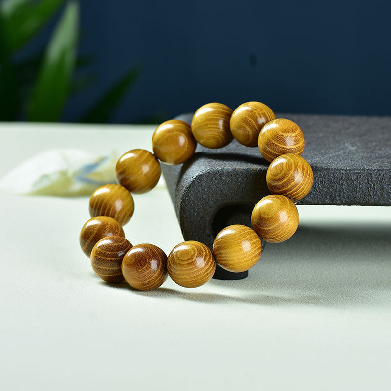 Women's & Men's Natural Gold Sandalwood Beads Fashion Collectible Artsy Bracelet