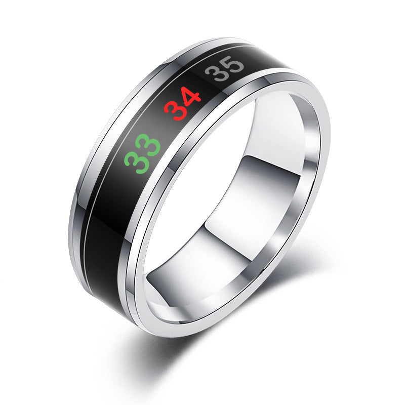 Style Titanium Steel Display Body Temperature Rings