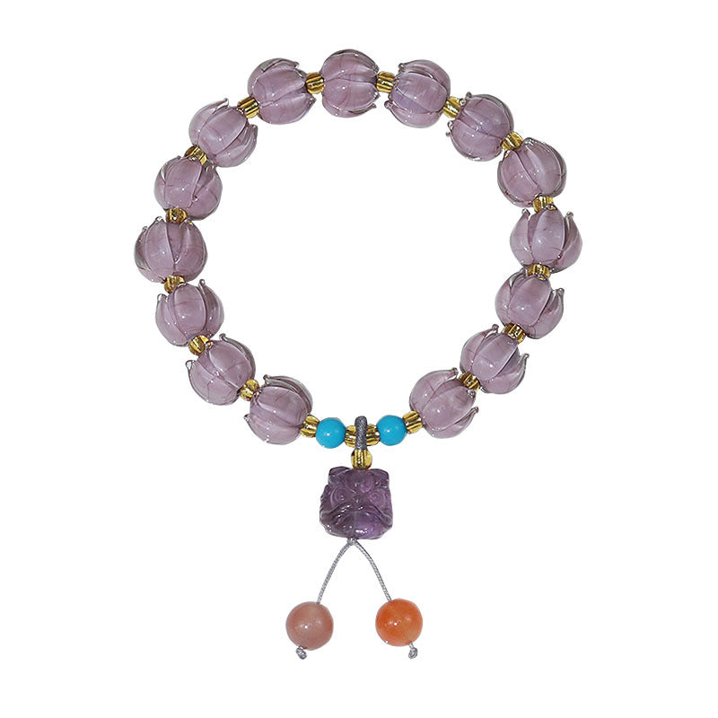 Glaze Light Luxury High-grade Color Fluorite Hydrangea Bracelet