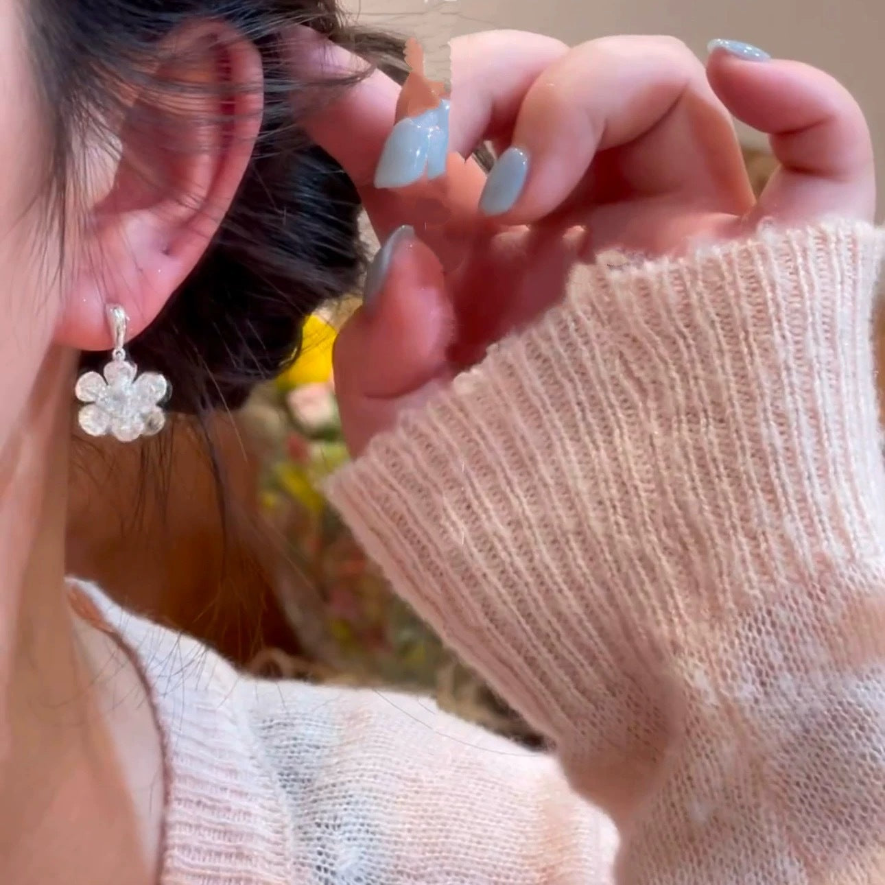 Fresh Sweet Flowers Exquisite Small Fashion Versatile Stud Earrings