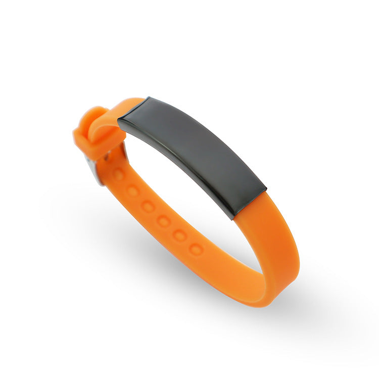 Soft Silicone Wristband Fashion Simple Couple Can Carve Writing Stainless Bracelet