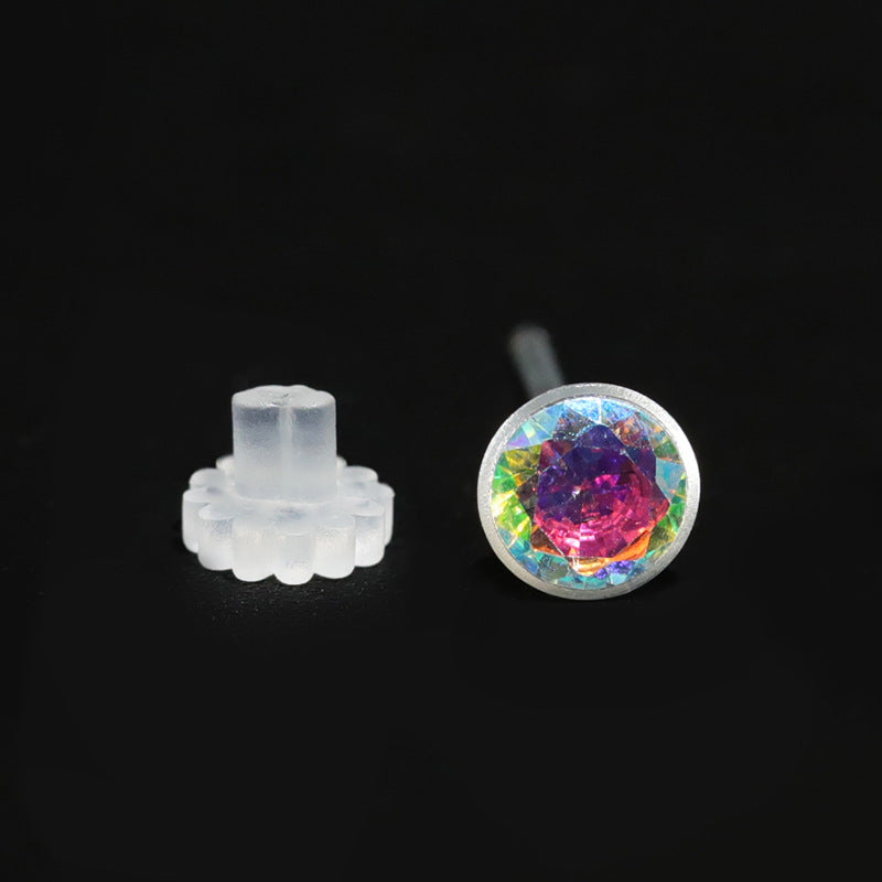 Small Color Zircon Ear Simple Resin Stud Earrings