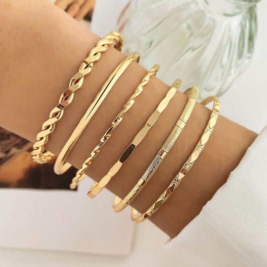 Charming Twist Glossy Irregular Punk Suit Bracelets