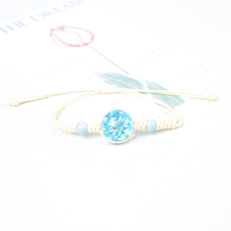 Style Real Flower Starry Lace Ceramic Beads Gift Bracelet