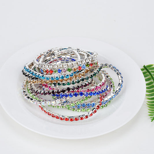 Diamond Claw Chain Colorful Crystals Simple Bracelets