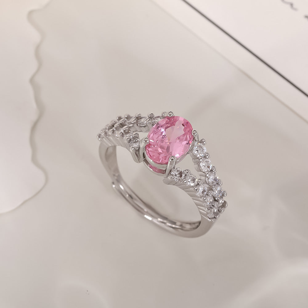 Women's Open-end Zircon Fashionable Classy Simple Cold Feeling Goddess Rings