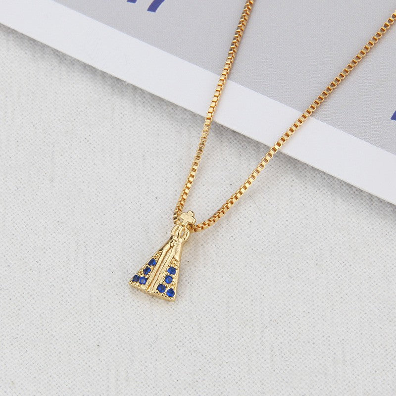 Fashionable Golden Hollow Gold Inlaid Zircon Lace Necklace