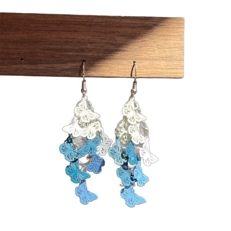 Women's Vintage Spring Butterfly For Fashionable Versatile Design Sense Earrings