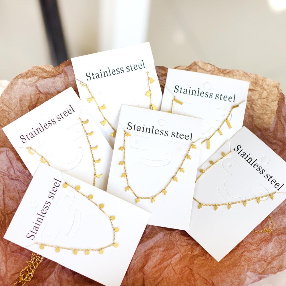 Niche High-grade Simple Temperamental Geometric Electroplated Stainless Necklaces