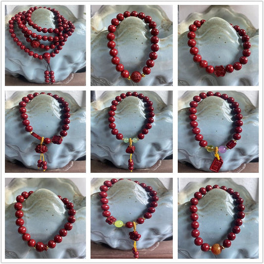 Binding Imitation Cinnabar National Style Grain Bracelet